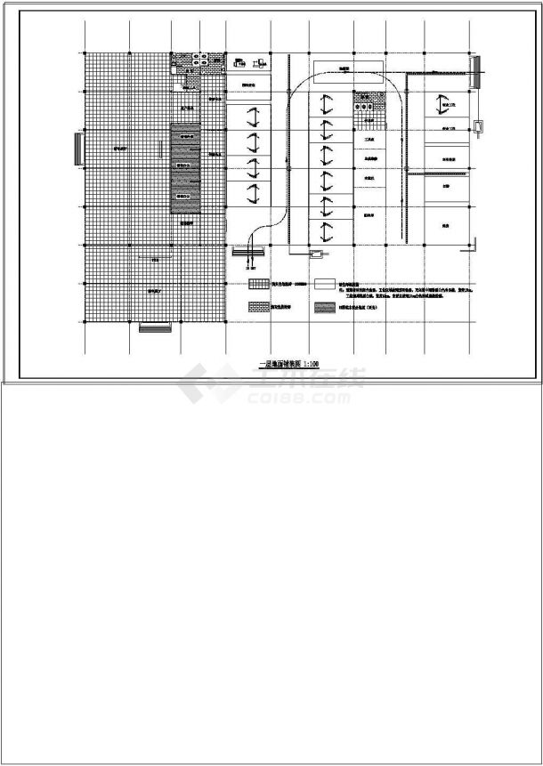 某地区长城汽车专卖店建筑cad施工图（含设计说明）-图二