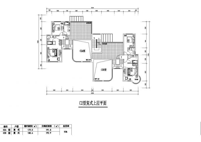 居住小区7种户型详细设计施工建筑CAD平面图纸_图1
