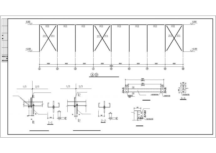 49.6x13.4m单层门式钢架结构厂房结施图（含设计说明）_图1