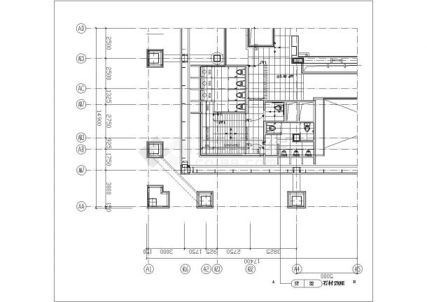 某酒店施工CAD设计构造平立面图纸-图一