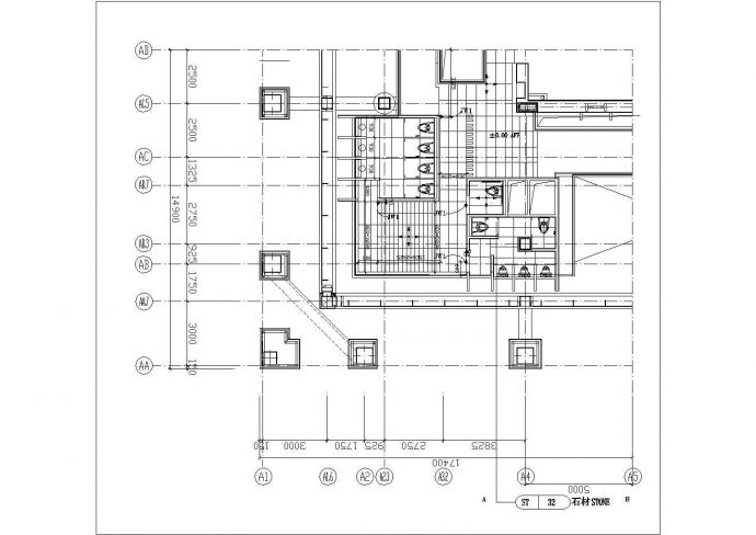 某酒店施工CAD设计构造平立面图纸_图1