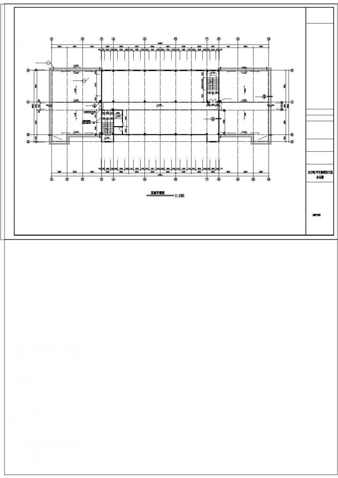 办公楼设计_某地五层办公楼建筑设计施工cad图纸_图1