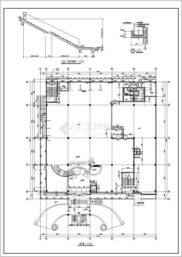 利安达综合大楼详细设计施工全套建筑平立面CAD图纸-图一