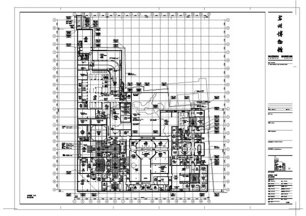 某长135.45米 宽108.45米 地下1地上2层某博物馆建筑CAD施工图地下室平面图-图一