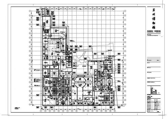 某长135.45米 宽108.45米 地下1地上2层某博物馆建筑CAD施工图地下室平面图_图1