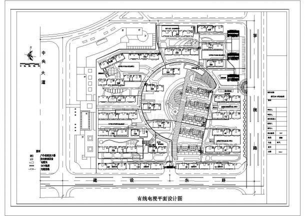 某小区电气路灯电视监控全套CAD设计详细图纸-图二