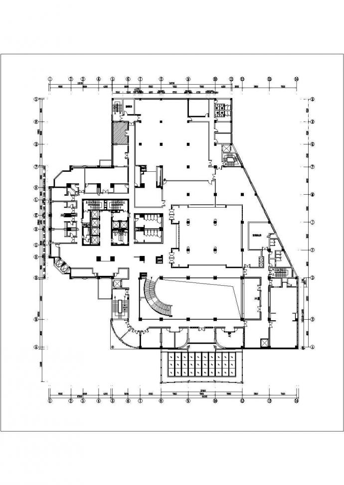 某浙江五星级酒店二层餐厅CAD施工图小餐厅平顶立面图_图1