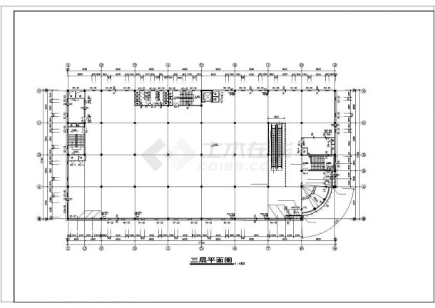 大连某三层购物广场CAD平面布置参考图-图二