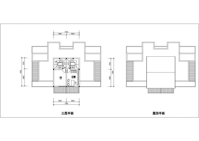联体别墅平立剖详细设计施工全套建筑平立面CAD图纸_图1