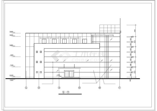 某砖混结构四层学校教学楼建筑设计cad方案图（高19米）-图一