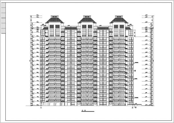 18层高层3单元[每单元1楼梯1电梯2户]住宅楼建施图-图一