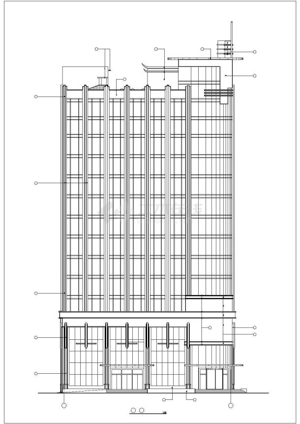 长春市保利花园小区14层商住楼建筑设计CAD施工图-图一