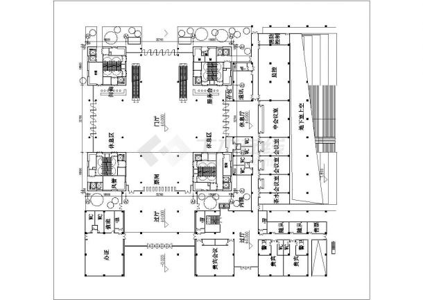 某展览展馆建筑CAD完整方案设计图平面图-图二
