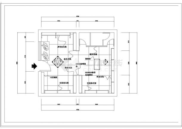 某服装店装修CAD节点构造设计方案图-图一