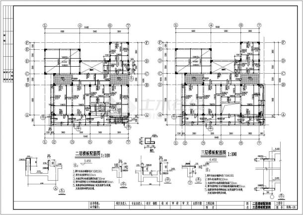 某三层别墅建筑结构施工图全套CAD设计图-图一