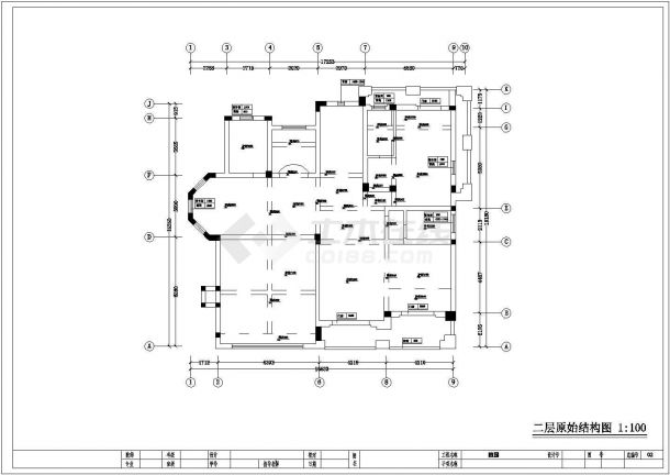某三层别墅完整装修全套CAD设计平面图纸-图二