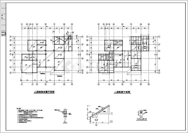 某别墅结构CAD平立剖构造完整设计图纸-图一