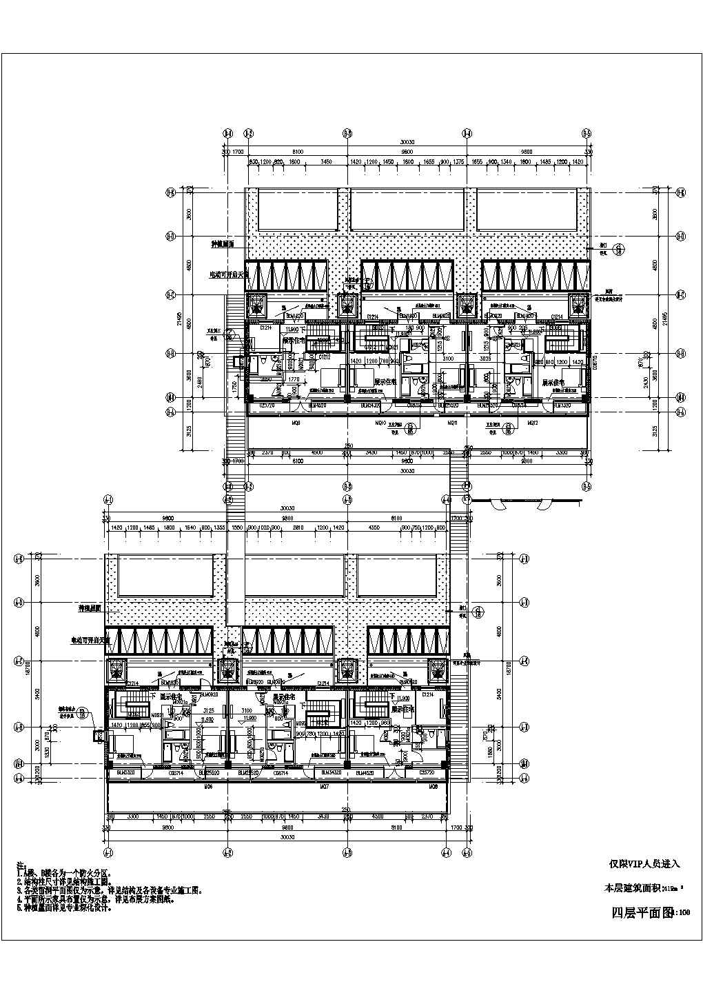 某2657平米4层展览展馆建筑CAD施工图【平立剖 总平 楼梯 门窗[表] 说明】