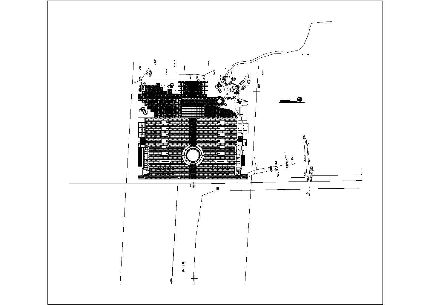 某森林公园景观CAD完整节点设计水榭定位图