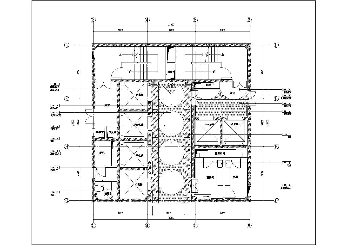 某浙江五星级酒店二层餐厅CAD节点施工图电梯厅
