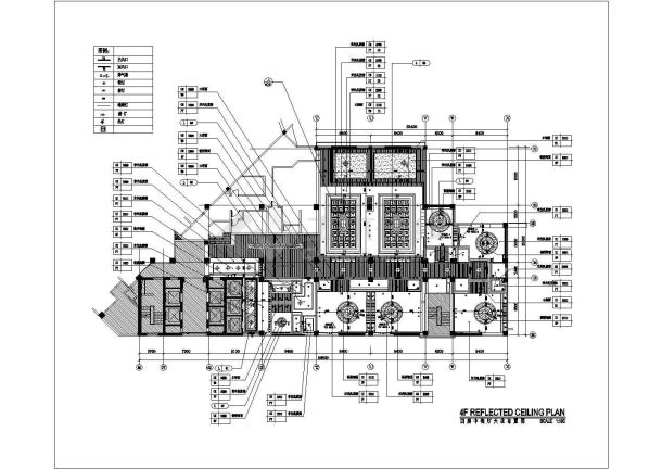 某厦门五星酒店中餐厅施工CAD四层平面布置图-图一