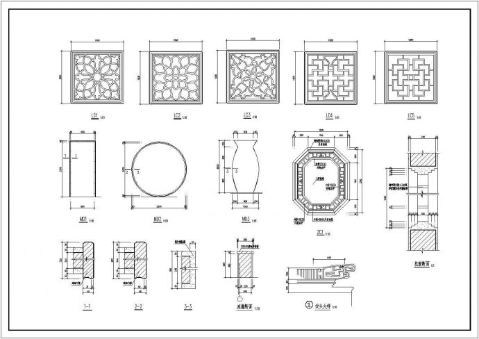 某古桥诺干经典样式CAD设计完整节点施工图_图1