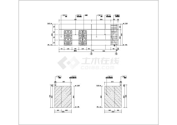 某五星级酒店二层餐厅CAD施工图电梯厅入口及前厅立面图-图一