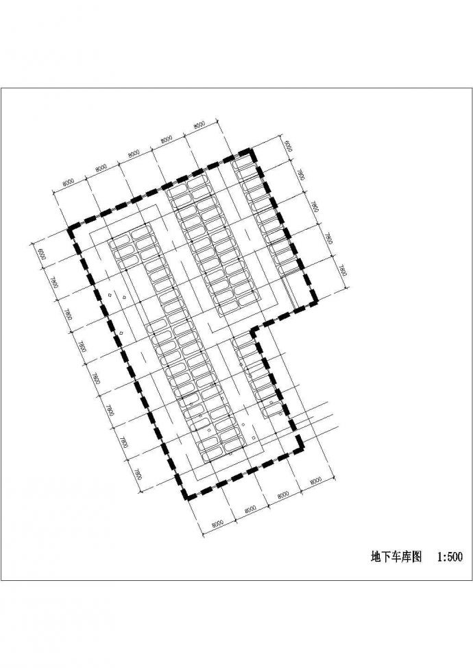 某住宅小区建筑CAD详细设计施工全套图车库_图1