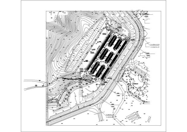某停车场CAD完整平立剖构造设计图-图一