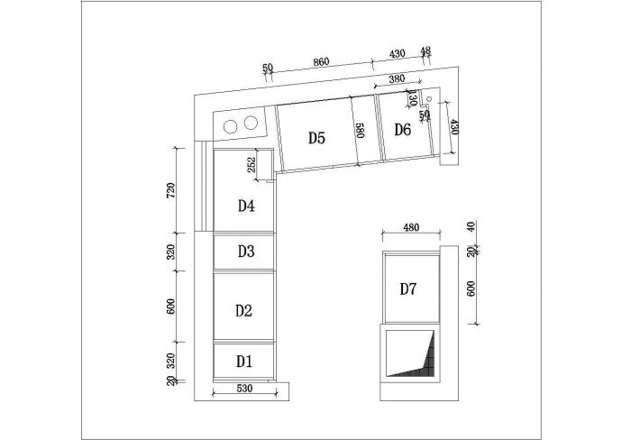 某橱柜CAD设计完整构造节点图纸_图1