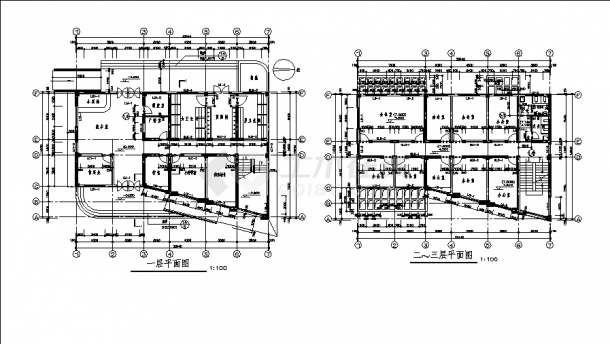 哈尔滨二套公交车站综合楼建筑设计施工cad图纸（含说明）-图二