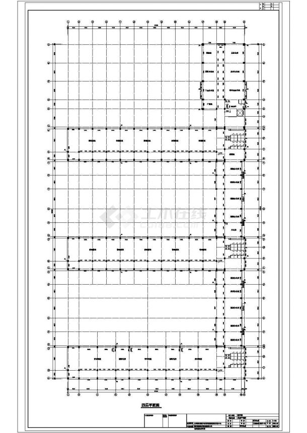 某小学教学楼CAD施工详细平立面图纸-图一