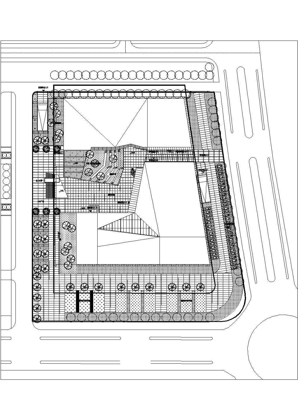 某太仓图博中心文体建筑CAD设计节点图纸总图
