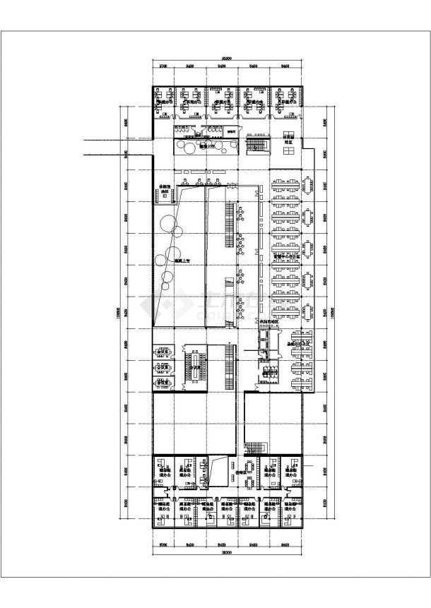 某食品综基地办公楼方案设计二层CAD平面图-图一