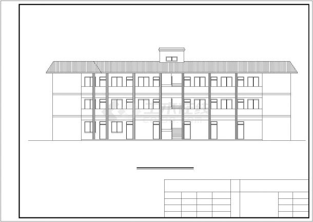 某31.8米x16米三层敬老院老年公寓CAD施工图(建筑+结构)图纸（各层平面图、立面图、剖面图、布置及配筋图）-图二