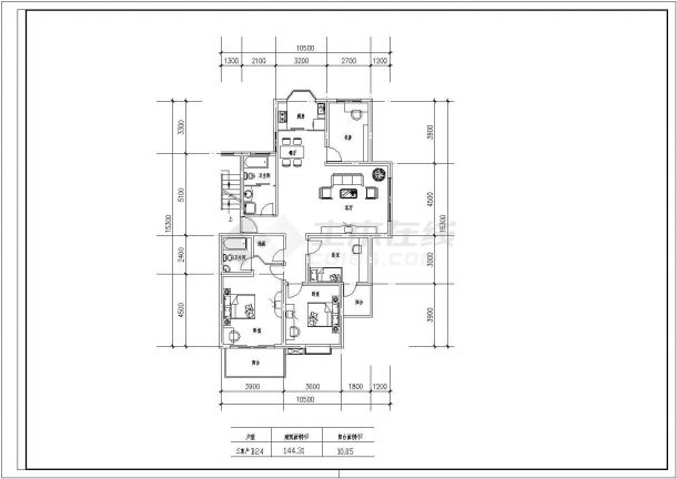 某CAD完整节点设计方案100至180平方米的户型【独户、3室2厅、4室2厅】-图二