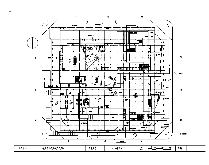 二套世纪购物广场综合楼建筑设计施工cad图纸