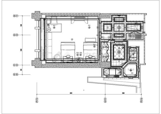 某酒店客房间CAD设计完整节点构造施工图-图一