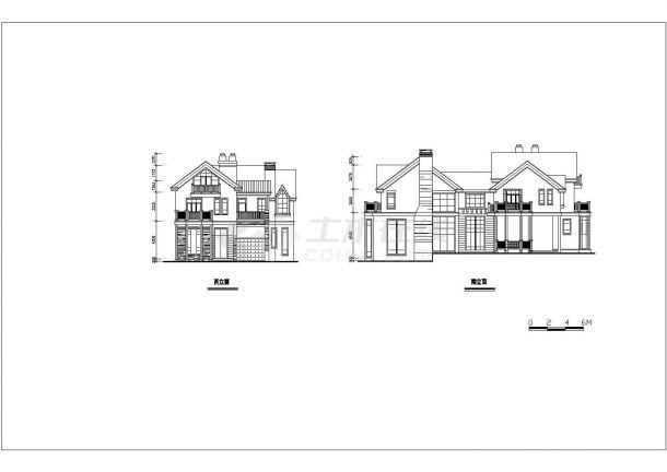 某城市精品别墅建筑方案经典户型设计施工CAD图纸-图二