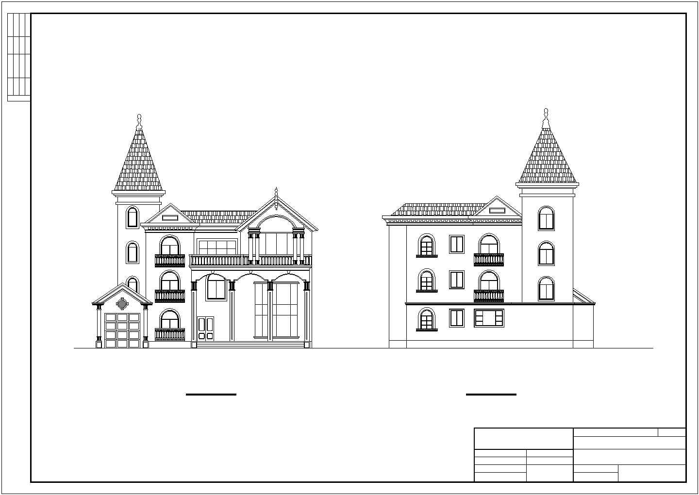 某城市大型楼盘别墅建筑方案经典户型设计施工CAD图纸