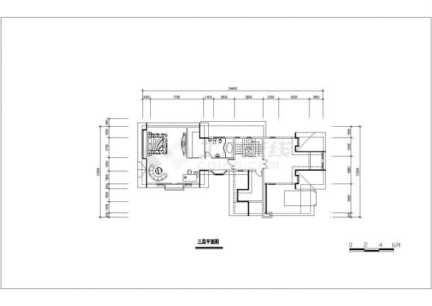 某城市精品单体别墅建筑方案经典户型设计施工CAD图纸-图二