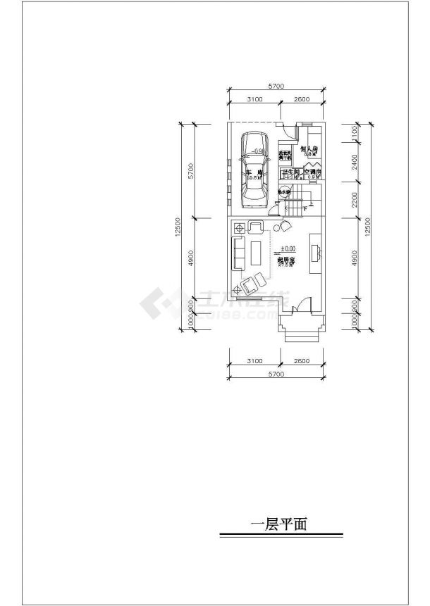 某城市带夹层联排别墅建筑方案经典户型设计施工CAD图纸-图二