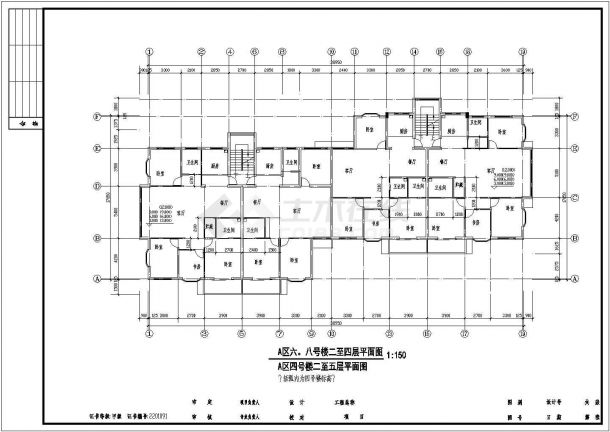 温州某住宅小区建筑设计施工CAD图-图二
