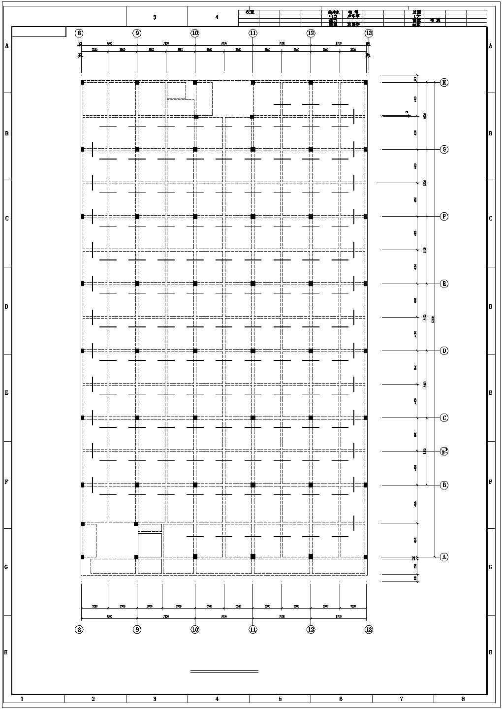 某商场改造汽车城加固结构设计cad施工图