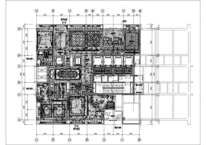 某世代锦江国际酒店贵宾楼CAD完整设计节点平面_图1