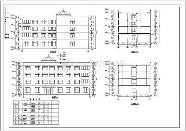 咸阳市某食品厂4层砖混结构职工宿舍楼建筑设计CAD图纸-图一