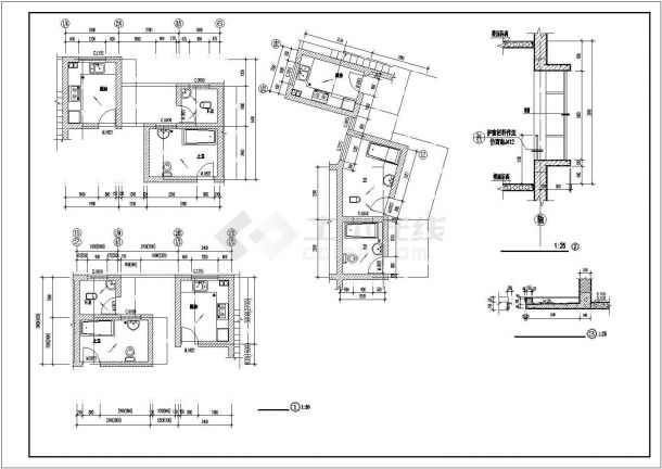宁波市南苑世纪小区7层底框结构商住楼建筑设计CAD图纸（1层为商铺）-图二