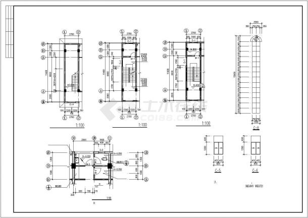 东莞某工业区2580平五层框架结构员工宿舍楼建筑设计CAD施工图-图一