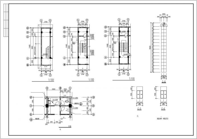 东莞某工业区2580平五层框架结构员工宿舍楼建筑设计CAD施工图_图1