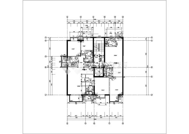 北京市闵庄路某新建小区住宅楼标准层平面设计CAD施工图（5张）-图一